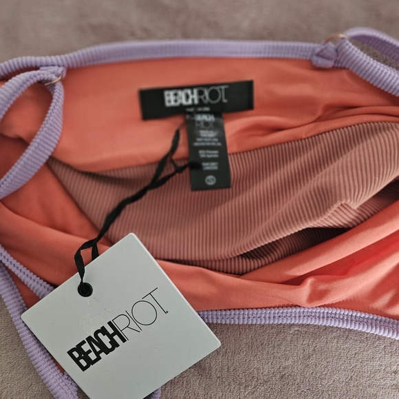 ☀️New Beach Riot Eva Ribbed Colorblock Bikini Top Small🌻 - Picture 5 of 6